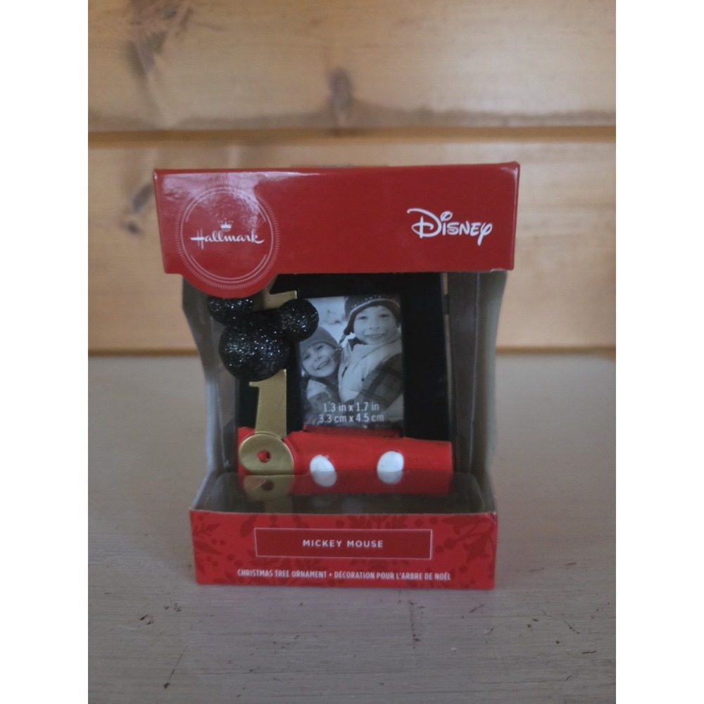 New Hallmark 2019 Disney Mickey Mouse Photo Holder Frame  Christmas Ornament ZA1